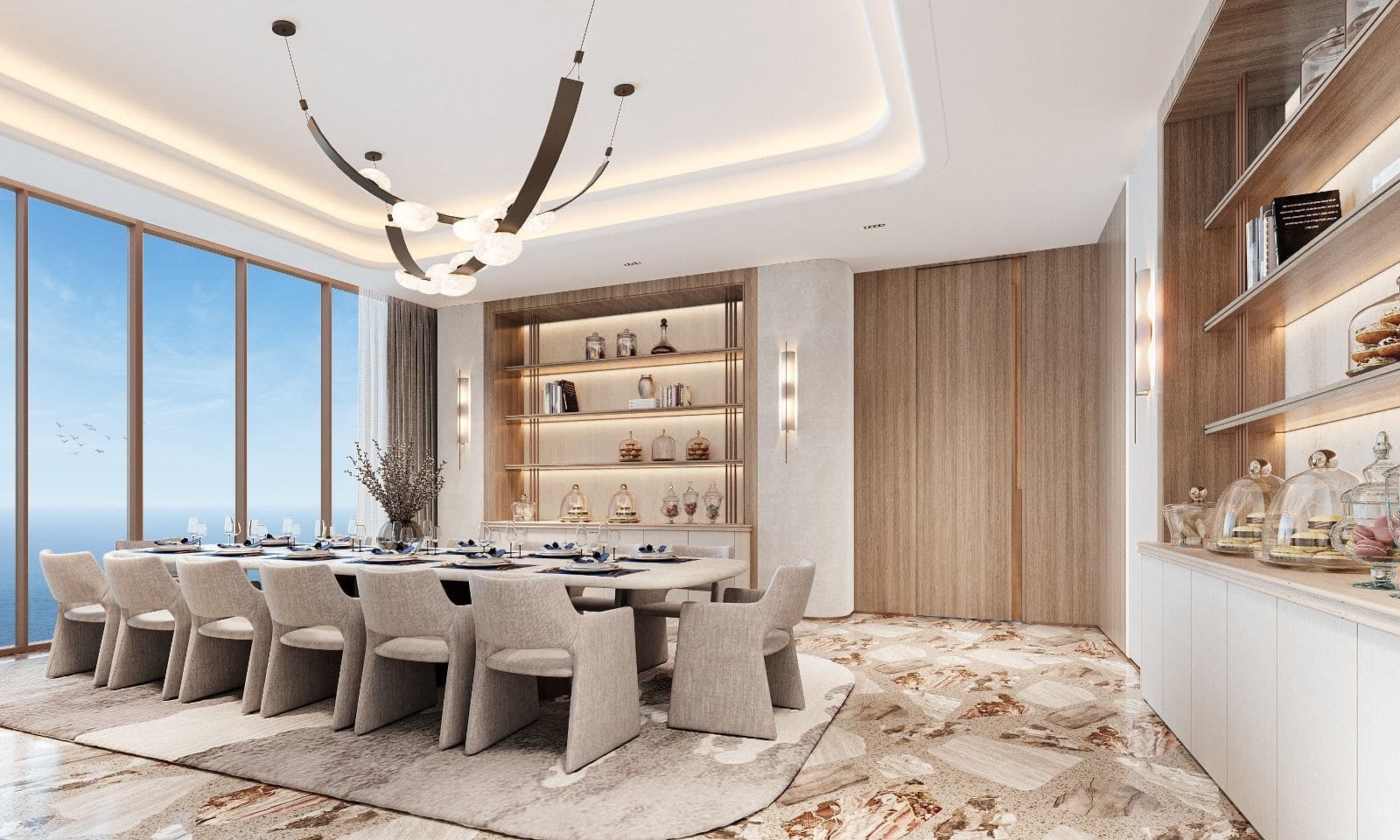 the cinema hall with brown interior in dusit thani residence ajman