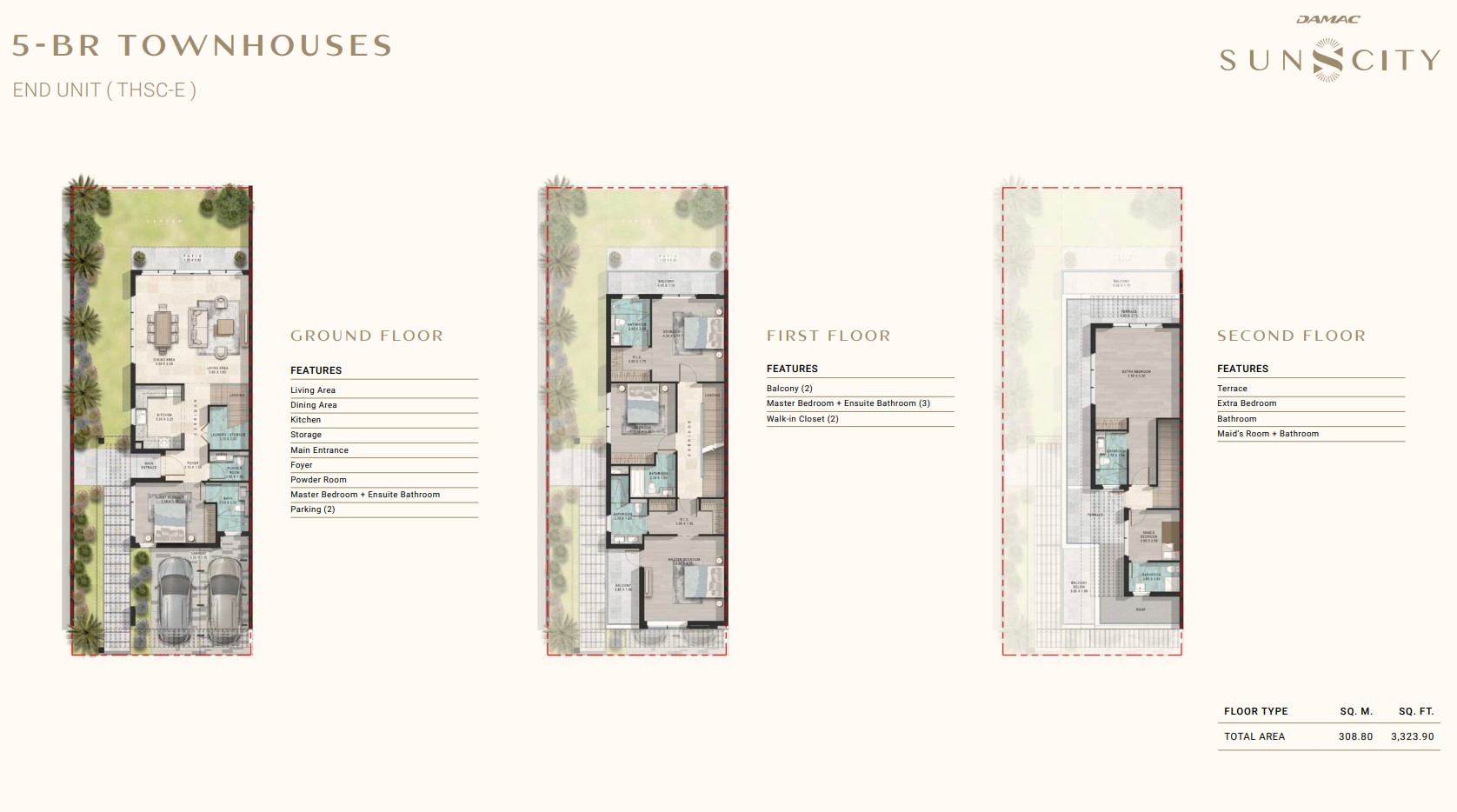 5BR townhouse plan