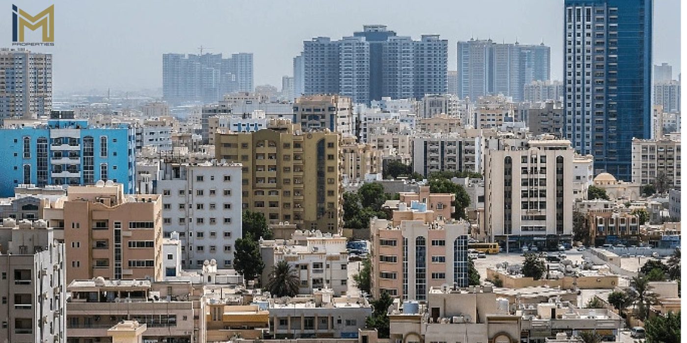 an ariel view of building in al rashdiy ajman