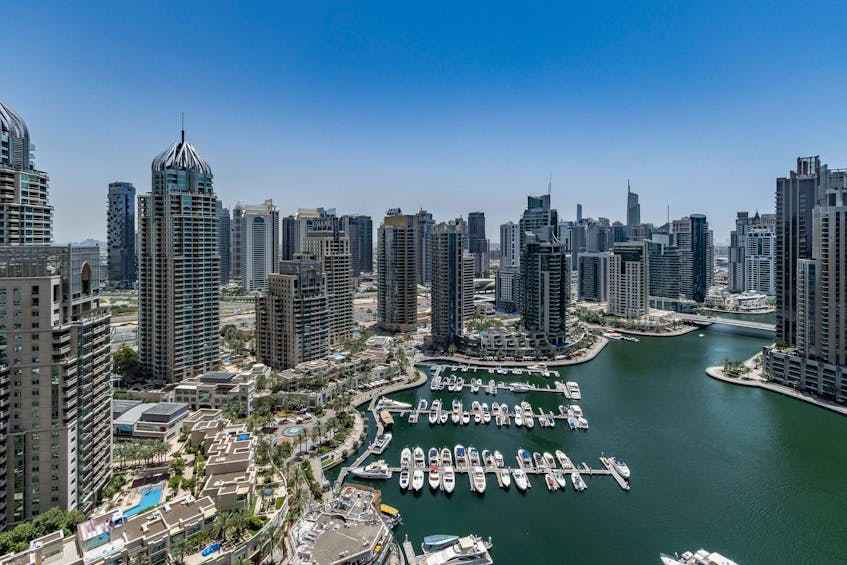 Dubai Marina's skyline showcases the bustling property market, reflecting key real estate terms in Dubai essential for investors and buyers.