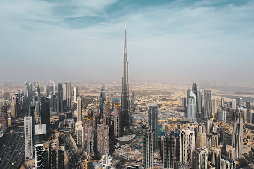 dubai skyline shows the real estate attract millionaire migrants in dubai and ajman