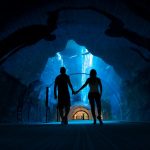 a couple holding hands in aquarium of dubai mall enjoying indoor activities