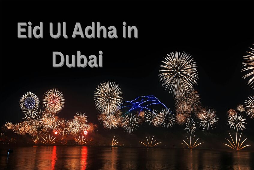 fireworks to celebrating eid al adha holiday is dubai