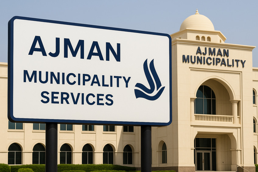 a building in the Ajman Municipality Services Office